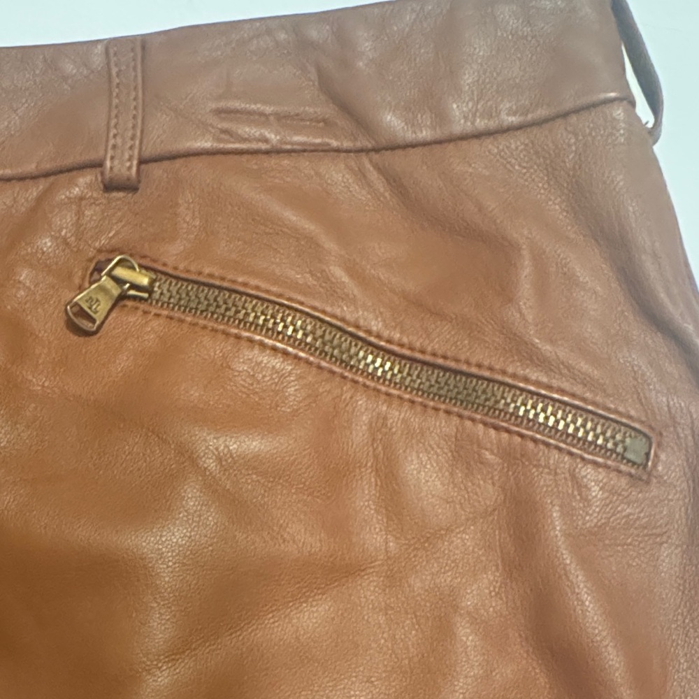 ✨Ralph Lauren Tan Leather Pencil Skirt - Picture 5 of 5